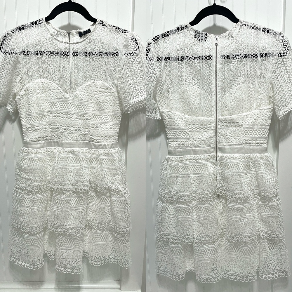Bardot lace tiered mini dress size 6
